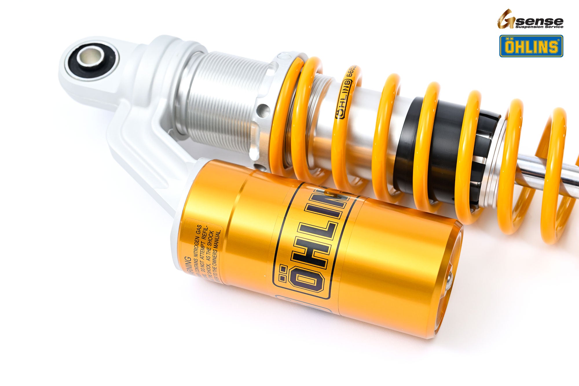 バイク Öhlins ショックアブソーバー シルバー/イエロー スズキ GSR600用